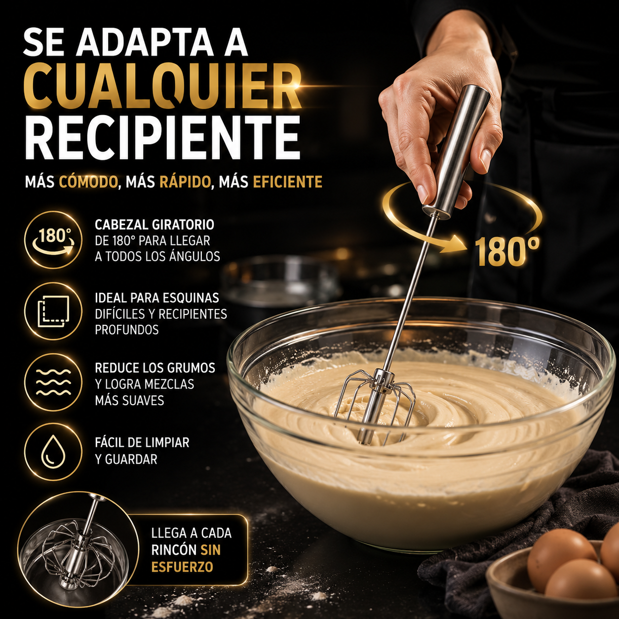 🌀EasyMix 180° ™ - Batidor Giratorio Multiángulo