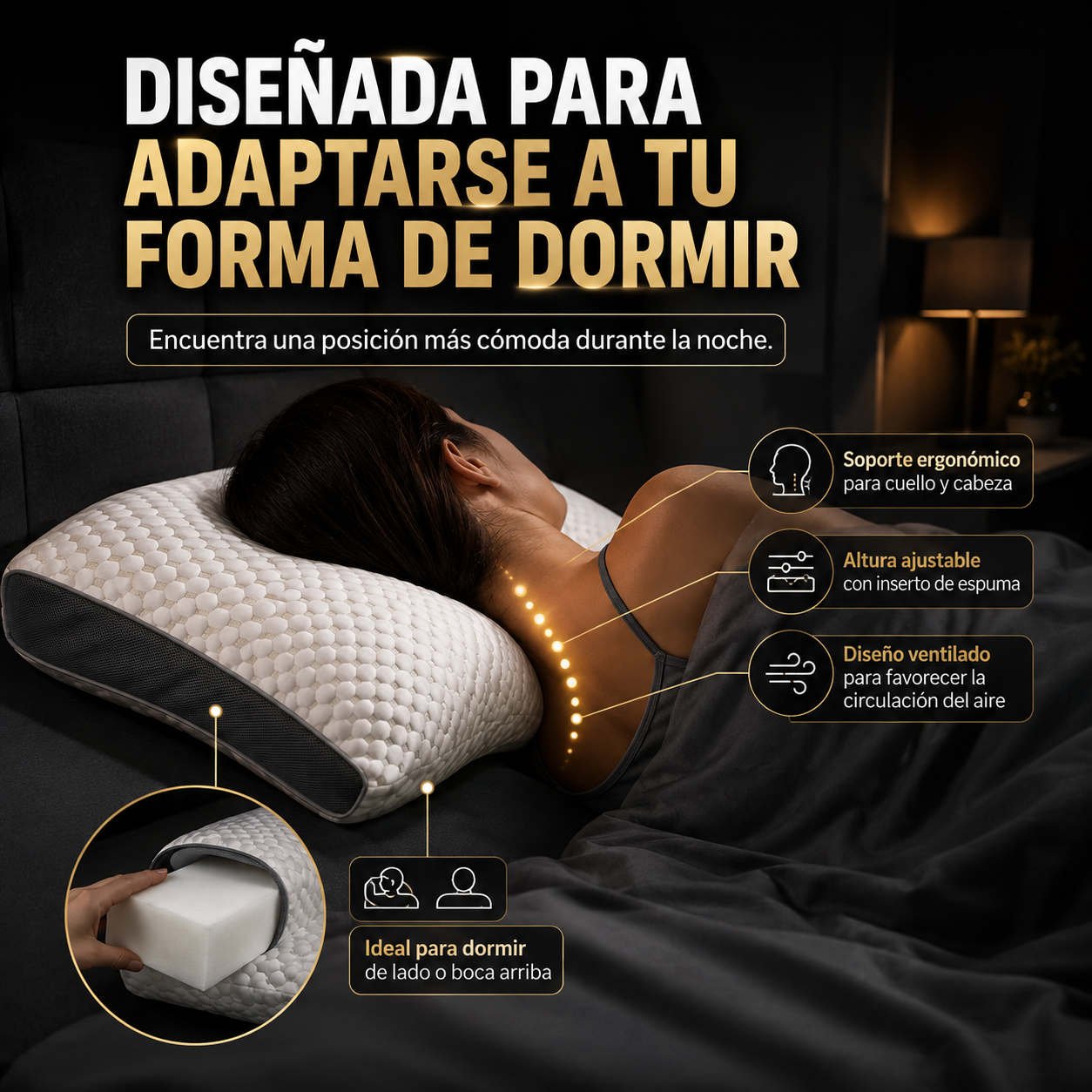 🌙 ErgoDream Pro - Almohada Cervical Ergonómica