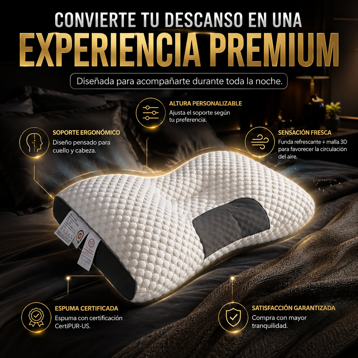 🌙 ErgoDream Pro - Almohada Cervical Ergonómica