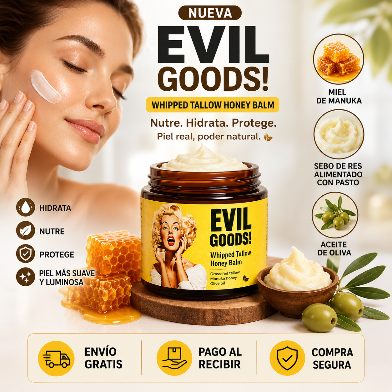 ✨ Evil Goods Whipped Tallow Honey Balm